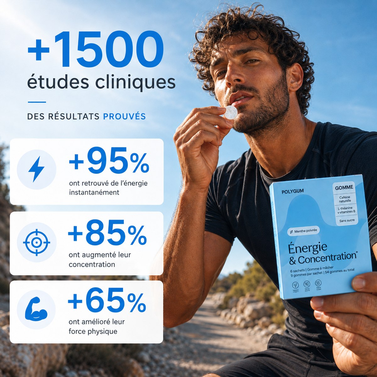 Polygum Gomme à mâcher anti fatigue